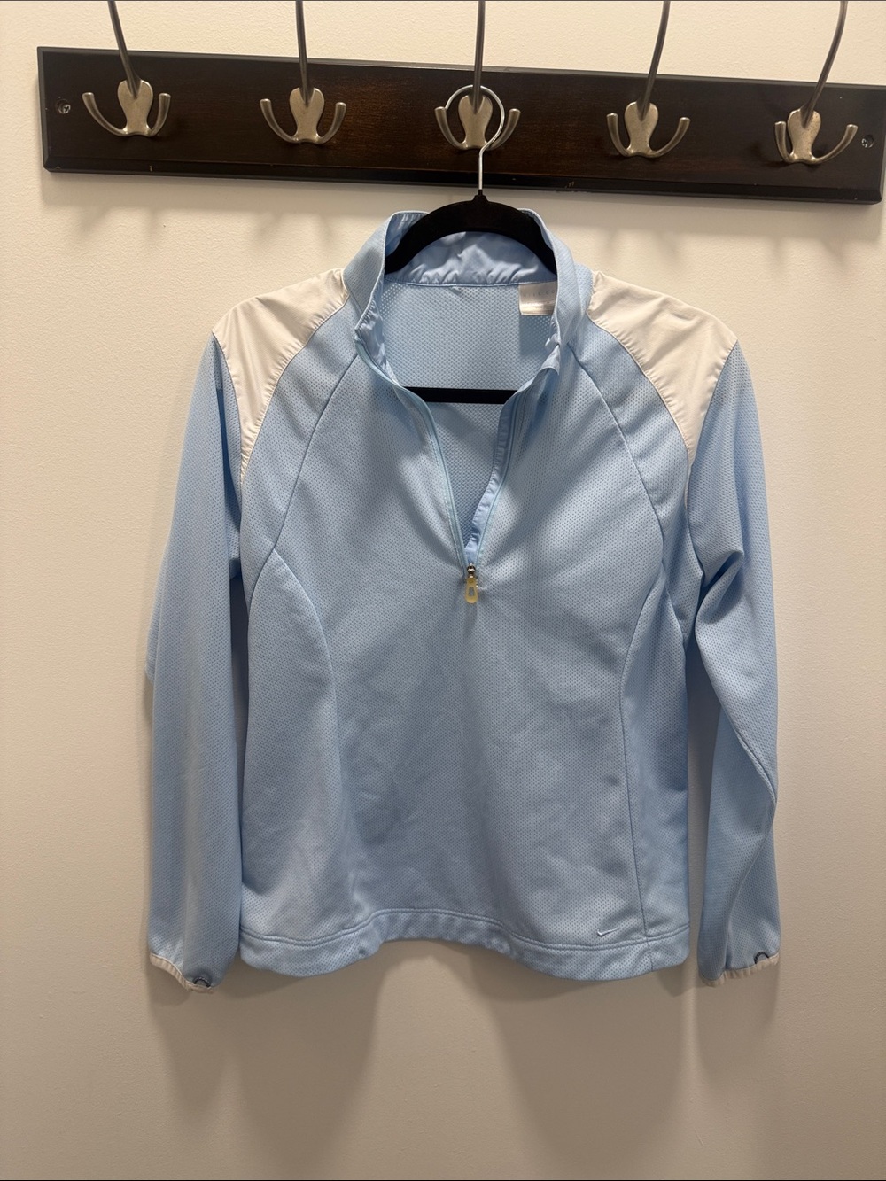 Nike Light Blue Half-Zip Pullover with White Shoulder Panels